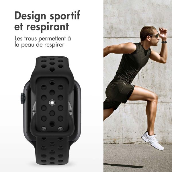 imoshion Bracelet sport⁺ Apple Watch Series 1-9 / SE - 38/40/41 mm / Series 10 - 42 mm - Taille S/M - Noir