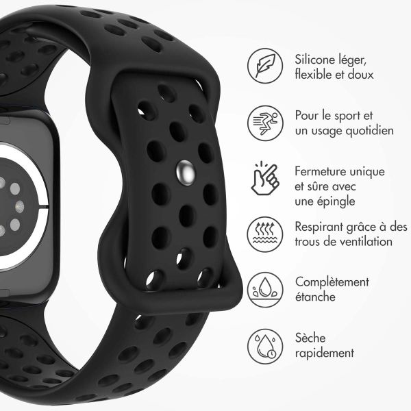 imoshion Bracelet sport⁺ Apple Watch Series 1-9 / SE - 38/40/41 mm / Series 10 - 42 mm - Taille S/M - Noir