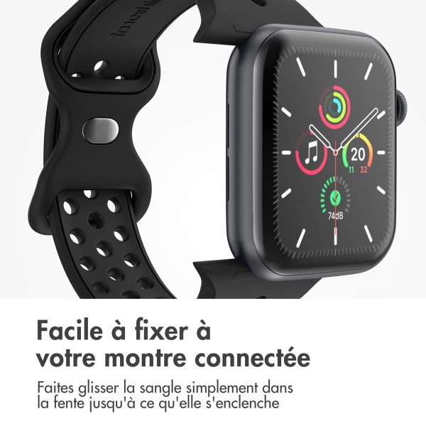 imoshion Bracelet sport⁺ Apple Watch Series 1-9 / SE - 38/40/41 mm / Series 10 - 42 mm - Taille S/M - Noir