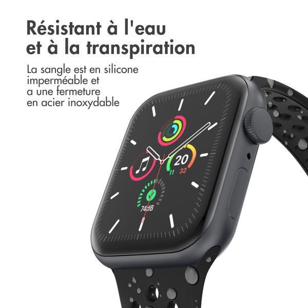 imoshion Bracelet sport⁺ Apple Watch Series 1-9 / SE - 38/40/41 mm / Series 10 - 42 mm - Taille S/M - Noir