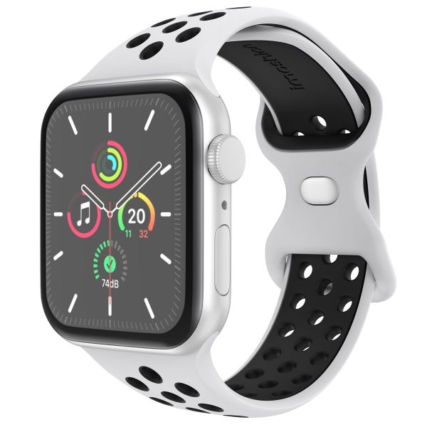 imoshion Bracelet sport⁺ Apple Watch Series 1-9 / SE - 38/40/41 mm / Series 10 - 42 mm - Taille S/M - Pure Platinum & Black