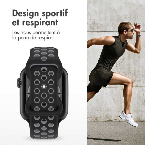 imoshion Bracelet sport⁺ Apple Watch Series 1-9 / SE - 38/40/41 mm / Series 10 - 42 mm - Taille S/M - Black & Anthracite