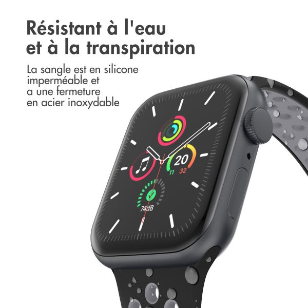 imoshion Bracelet sport⁺ Apple Watch Series 1-9 / SE - 38/40/41 mm / Series 10 - 42 mm - Taille S/M - Black & Anthracite