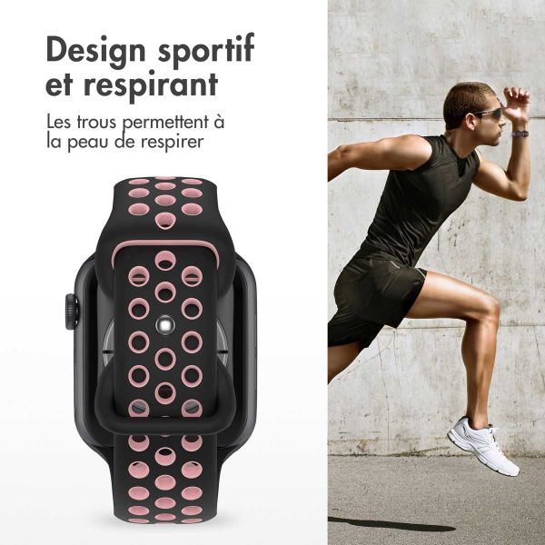 imoshion Bracelet sport⁺ Apple Watch Series 1-9 / SE - 38/40/41 mm / Series 10 - 42 mm - Taille S/M - Black Pink