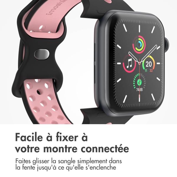 imoshion Bracelet sport⁺ Apple Watch Series 1-9 / SE - 38/40/41 mm / Series 10 - 42 mm - Taille S/M - Black Pink