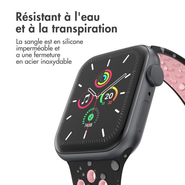 imoshion Bracelet sport⁺ Apple Watch Series 1-9 / SE - 38/40/41 mm / Series 10 - 42 mm - Taille S/M - Black Pink