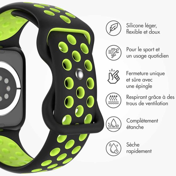 imoshion Bracelet sport⁺ Apple Watch Series 1-9 / SE - 38/40/41 mm / Series 10 - 42 mm - Taille S/M - Black Volt