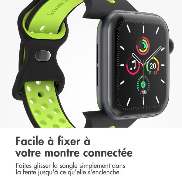 imoshion Bracelet sport⁺ Apple Watch Series 1-9 / SE - 38/40/41 mm / Series 10 - 42 mm - Taille S/M - Black Volt