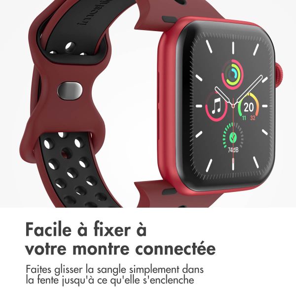 imoshion Bracelet sport⁺ Apple Watch Series 1-9 / SE - 38/40/41 mm / Series 10 - 42 mm - Taille S/M - Wine Red & Black