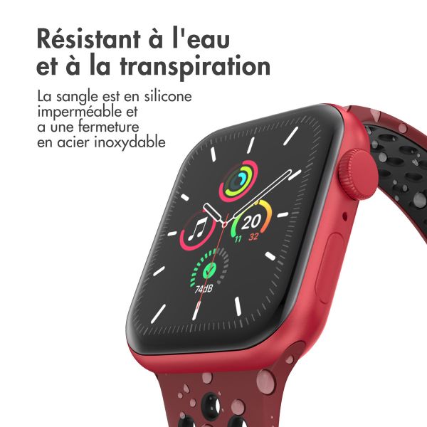 imoshion Bracelet sport⁺ Apple Watch Series 1-9 / SE - 38/40/41 mm / Series 10 - 42 mm - Taille S/M - Wine Red & Black