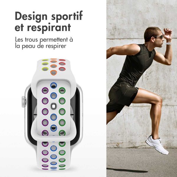 imoshion Bracelet sport⁺ Apple Watch Series 1-9 / SE - 38/40/41 mm / Series 10 - 42 mm - Taille S/M - White Rainbow