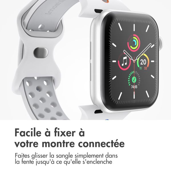 imoshion Bracelet sport⁺ Apple Watch Series 1-9 / SE - 38/40/41 mm / Series 10 - 42 mm - Taille S/M - White Rainbow