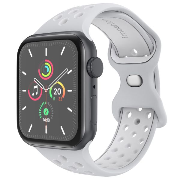 imoshion Bracelet sport⁺ Apple Watch Series 1-10 / SE / Ultra (2) - 42/44/45/46/49 mm - Taille S/M - Pure Platinum & White