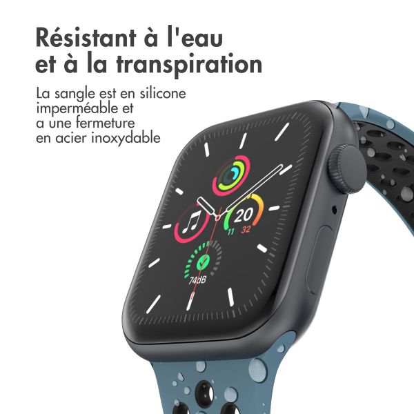 imoshion Bracelet sport⁺ Apple Watch Series 1-10 / SE / Ultra (2) - 42/44/45/46/49 mm - Taille M/L - Celestial Teal & Black