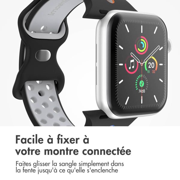 imoshion Bracelet sport⁺ Apple Watch Series 1-10 / SE / Ultra (2) - 42/44/45/46/49 mm - Taille M/L - Black Rainbow