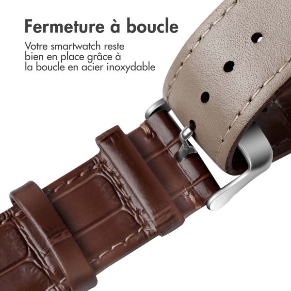 imoshion Bracelet Cuir Crocodile Apple Watch Series 1-10 / SE / Ultra (2) - 42/44/45/46/49 mm - Brun