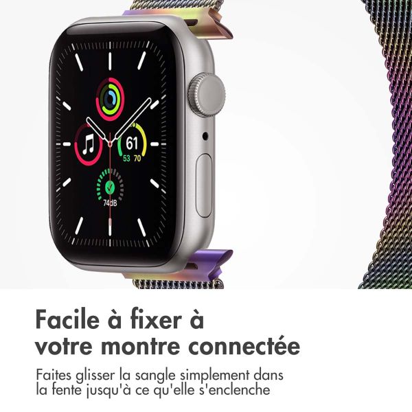 imoshion Bracelet magnétique milanais Apple Watch Series 1-9 / SE - 38/40/41 mm / Series 10 - 42 mm - Taille S - Galaxy