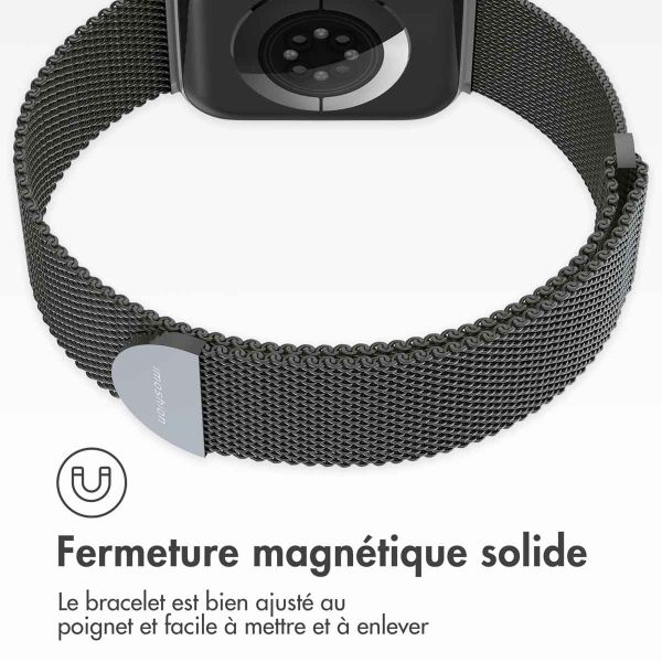 iMoshion Bracelet magnétique milanais Apple Watch Series 1-9 / SE - 38/40/41 mm - Taille S - Space Gray