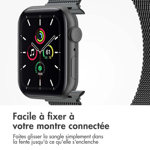 imoshion Bracelet magnétique milanais Apple Watch Series 1-9 / SE - 38/40/41 mm / Series 10 - 42 mm - Taille S - Space Gray