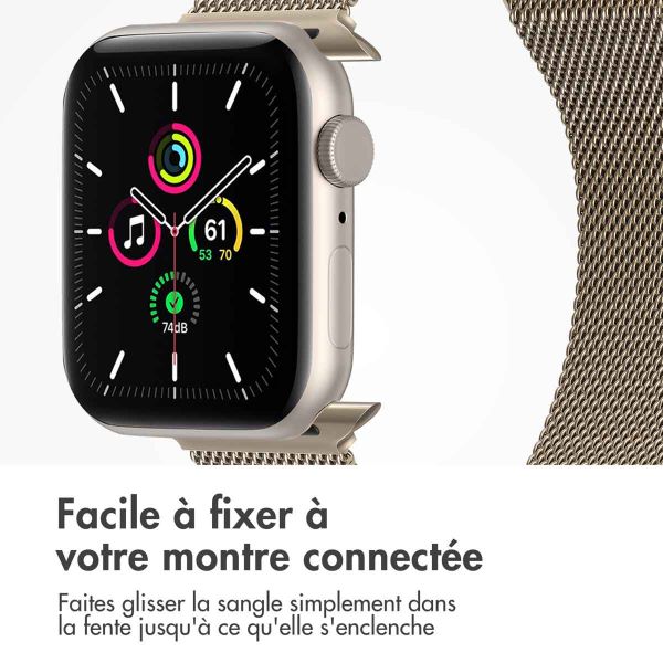 imoshion Bracelet magnétique milanais Apple Watch Series 1-9 / SE - 38/40/41 mm / Series 10 - 42 mm - Taille M - Starlight