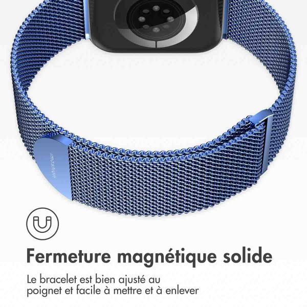 imoshion Bracelet magnétique milanais Apple Watch Series 1-9 / SE - 38/40/41 mm / Series 10 - 42 mm - Taille M - Bleu