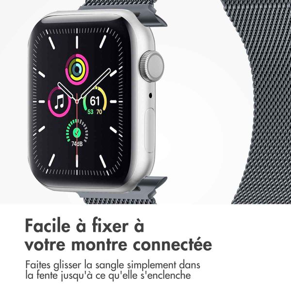 imoshion Bracelet magnétique milanais Apple Watch Series 1-9 / SE - 38/40/41 mm / Series 10 - 42 mm - Taille M - Gris