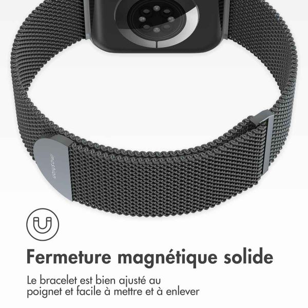 imoshion Bracelet magnétique milanais Apple Watch Series 1-9 / SE - 38/40/41 mm / Series 10 - 42 mm - Taille M - Space Gray