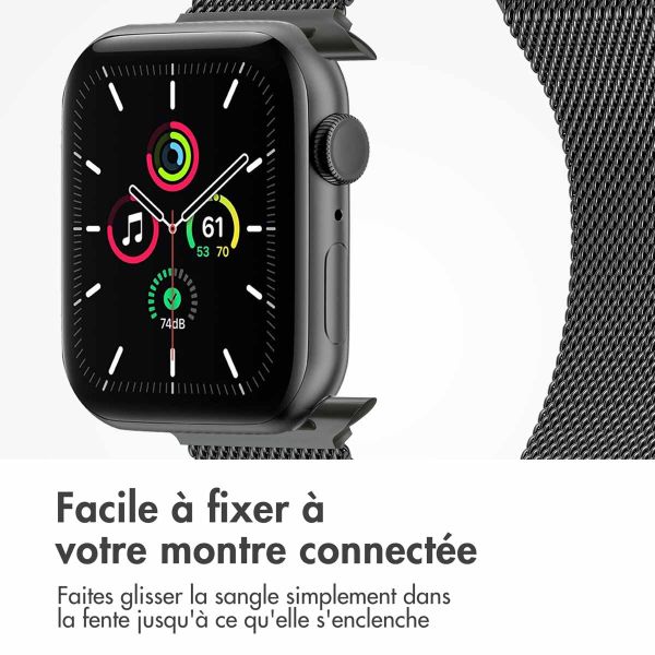 imoshion Bracelet magnétique milanais Apple Watch Series 1-9 / SE - 38/40/41 mm / Series 10 - 42 mm - Taille M - Space Gray