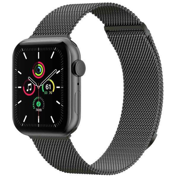 imoshion Bracelet magnétique milanais Apple Watch Series 1-10 / SE / Ultra (2) - 42/44/45/46/49 mm - Taille M - Space Gray