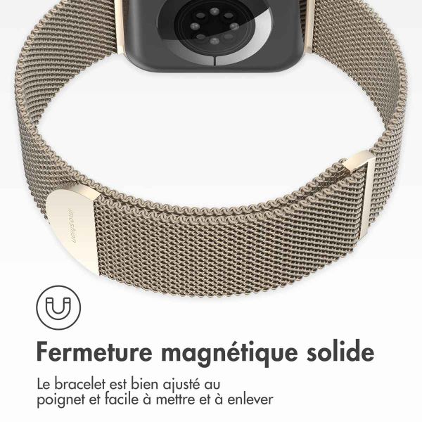 iMoshion Bracelet magnétique milanais Apple Watch Series 1-9 / SE / Ultra (2) - 42/44/45/49 mm - Taille M - Starlight