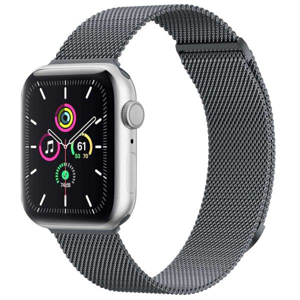 imoshion Bracelet magnétique milanais Apple Watch Series 1-10 / SE / Ultra (2) - 42/44/45/46/49 mm - Taille S - Gris