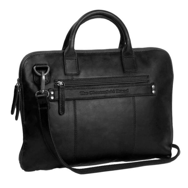 The Chesterfield Brand Sac ordinateur 14 pouces Harvey - Cuir véritable - Noir