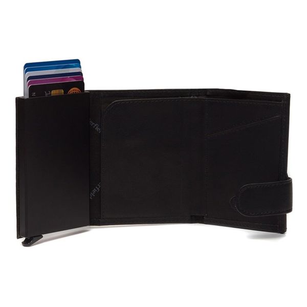 The Chesterfield Brand Porte-cartes Mannheim - Porte-cartes en cuir véritable pour 8 cartes - Noir