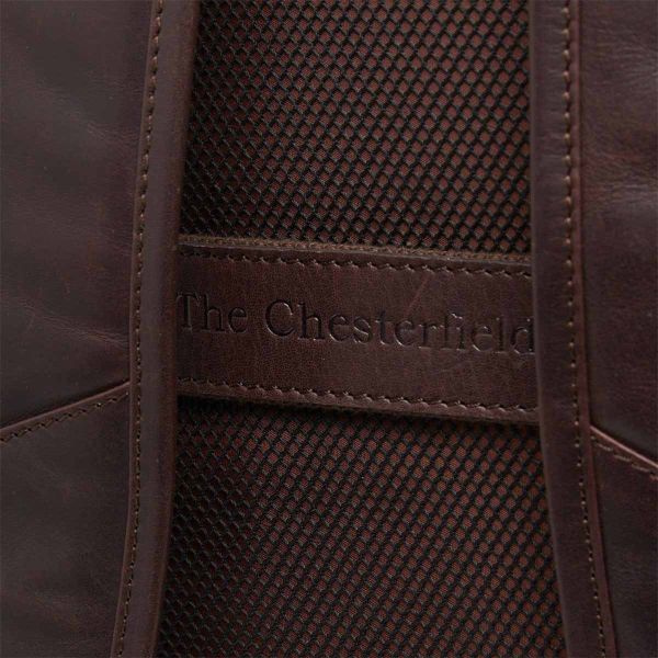 The Chesterfield Brand Sac à dos ordinateur 15-15.6 pouces Savona - Cuir véritable - Brun foncé