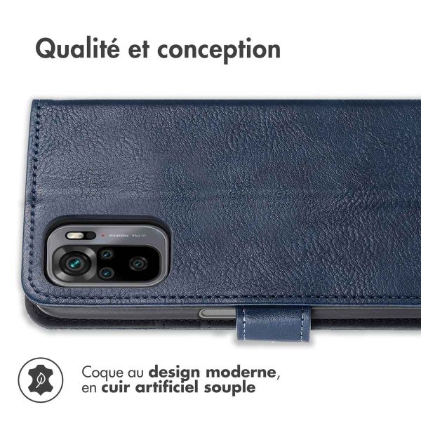 iMoshion Étui de téléphone portefeuille Xiaomi Redmi Note 10 Pro - Bleu foncé
