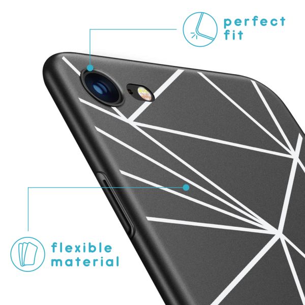 iMoshion Coque DesigniPhone SE (2022 / 2020) / 8 / 7 - Graphic Cube Black