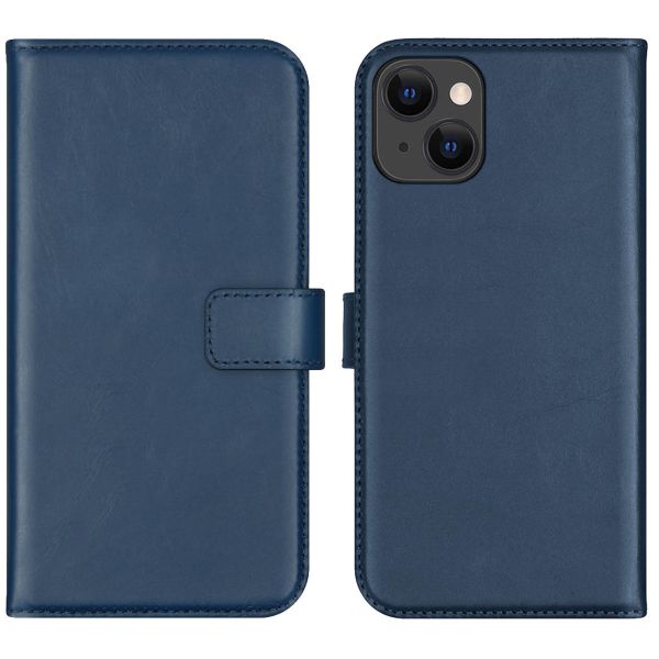 Selencia Étui de téléphone en cuir véritable iPhone 13 - Bleu