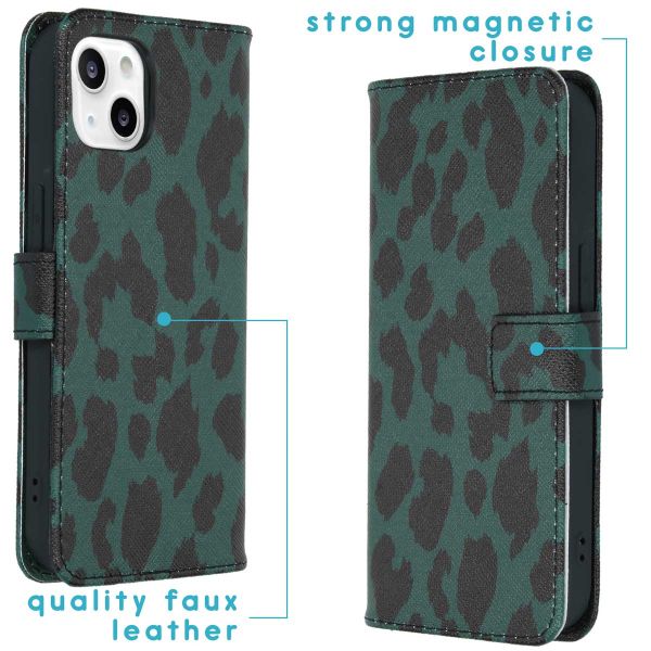 imoshion Coque silicone design iPhone 13 - Green Leopard