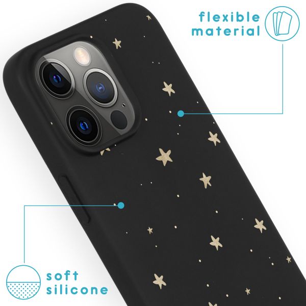 iMoshion Coque Design iPhone 13 Pro - Etoiles / Noir