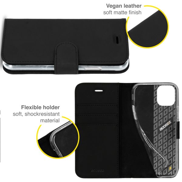 Accezz Étui de téléphone portefeuille Wallet iPhone 13 - Noir