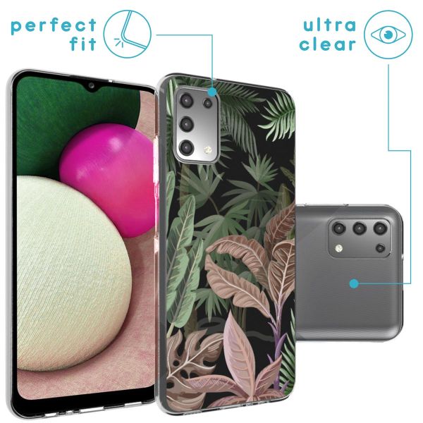 iMoshion Coque Design Samsung Galaxy A03s - Jungle - Vert / Rose