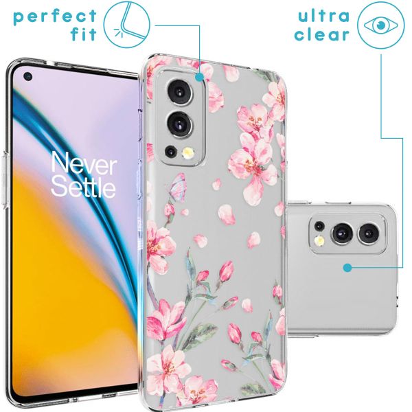 iMoshion Coque Design OnePlus Nord 2 - Fleur - Rose