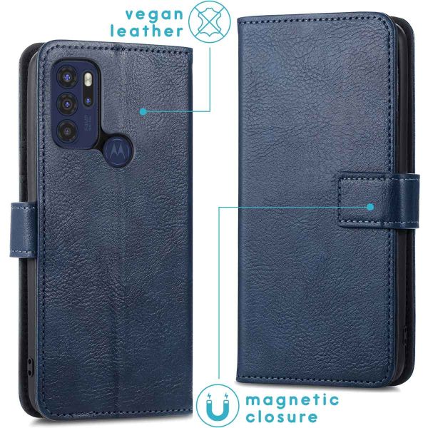 imoshion Étui de téléphone portefeuille Luxe Motorola Moto G60s - Bleu foncé