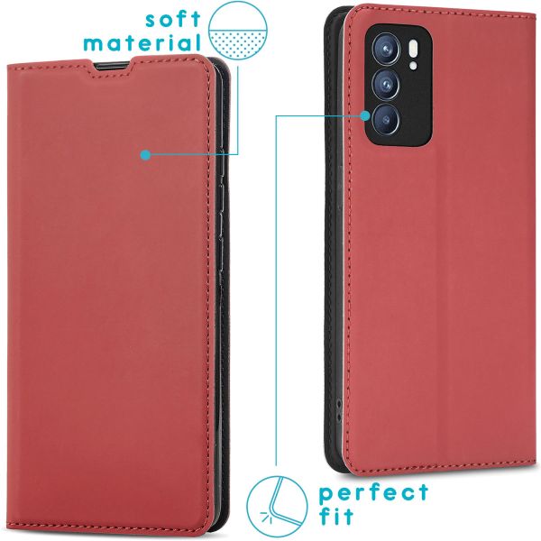 imoshion Étui de téléphone Slim Folio Oppo Reno 6 5G - Rouge