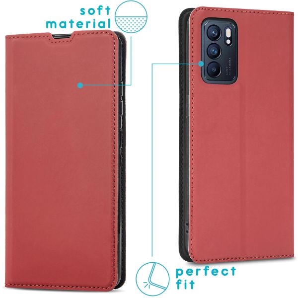 imoshion Étui de téléphone Slim Folio Oppo Reno 6 Pro 5G - Rouge