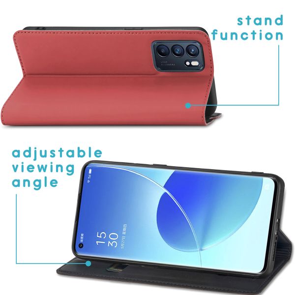 imoshion Étui de téléphone Slim Folio Oppo Reno 6 Pro 5G - Rouge