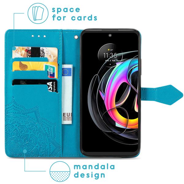 iMoshion Etui de téléphone portefeuille Mandala Motorola Moto Edge 20 Lite - Turquoise