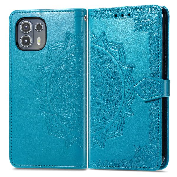 imoshion Etui de téléphone portefeuille Mandala Motorola Moto Edge 20 Lite - Turquoise