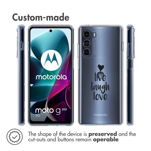 iMoshion Coque Design Motorola Moto G200 - Live Laugh Love