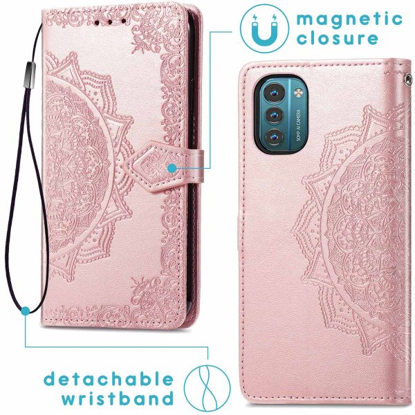 iMoshion Etui de téléphone portefeuille Mandala Nokia G11 / G21 - Rose Dorée